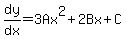 dy%2Fdx=3Ax%5E2%2B2Bx%2BC