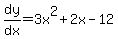 dy%2Fdx=3x%5E2%2B2x-12