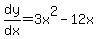 dy%2Fdx=3x%5E2-12x