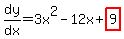 dy%2Fdx=3x%5E2-12x%2Bhighlight%289%29