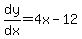 dy%2Fdx=4x-12