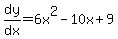 dy%2Fdx=6x%5E2-10x%2B9