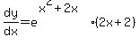 dy%2Fdx=e%5E%28x%5E2%2B2x%29%282x%2B2%29