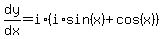 dy%2Fdx=i%2A%28i%2Asin%28x%29%2Bcos%28x%29%29