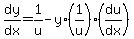 dy%2Fdx+=+1%2Fu+-+y%2A%281%2Fu%29%28du%2Fdx%29