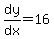 dy%2Fdx+=+16