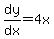 dy%2Fdx+=+4x