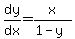 dy%2Fdx+=+x%2F%281-y%29