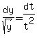 dy%2Fsqrt%28y%29=dt%2Ft%5E2