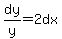 dy%2Fy=2dx