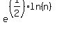 e%5E%28%281%2F2%29ln%28n%29%29