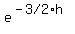 e%5E%28-%223%2F2%22h%29
