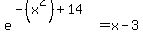 e%5E%28-%28x%5E2%29%2B14%29=x-3