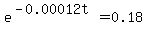e%5E%28-0.00012t%29=0.18