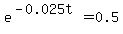 e%5E%28-0.025t%29=0.5