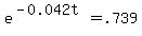 e%5E%28-0.042t%29=+.739
