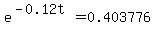 e%5E%28-0.12t%29=0.403776
