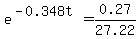 e%5E%28-0.348t%29+=+0.27%2F27.22
