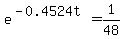 e%5E%28-0.4524t%29=1%2F48