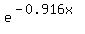e%5E%28-0.916x%29