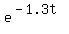 e%5E%28-1.3t%29