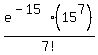 e%5E%28-15%29%2815%5E7%29%2F7%21