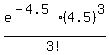 e%5E%28-4.5%29%284.5%29%5E3%2F3%21