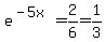 e%5E%28-5x%29=2%2F6=1%2F3