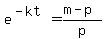 e%5E%28-kt%29=%28m-p%29%2Fp