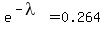 e%5E%28-lambda%29+=+0.264