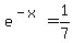 e%5E%28-x%29=1%2F7