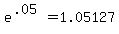 e%5E%28.05%29+=+1.05127