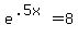 e%5E%28.5x%29+=+8
