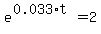 e%5E%280.033%2At%29+=+2