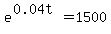 e%5E%280.04t%29=1500