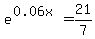 e%5E%280.06x%29+=+21%2F7