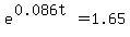 e%5E%280.086t%29=1.65