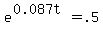 e%5E%280.087t%29=.5