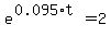 e%5E%280.095%2At%29=2