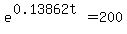 e%5E%280.13862t%29=200