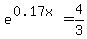 e%5E%280.17x%29+=+4%2F3