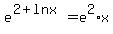 e%5E%282%2Bln+x%29=e%5E2%2Ax