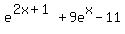 e%5E%282x%2B1%29+%2B+9e%5Ex+-+11