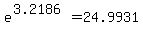 e%5E%283.2186%29+=+24.9931+