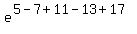 e%5E%285-7%2B11-13%2B17%29