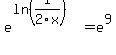 e%5E%28ln%281%2F2x%29%29=e%5E9