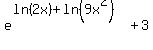 e%5E%28ln%282x%29+%2B+ln%289x%5E2%29%29%2B+3