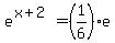 e%5E%28x%2B2%29+=+%281%2F6%29e