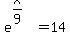 e%5E%28x%2F9%29=14