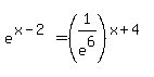 e%5E%28x-2%29=%281%2Fe%5E6%29%5E%28x%2B4%29
